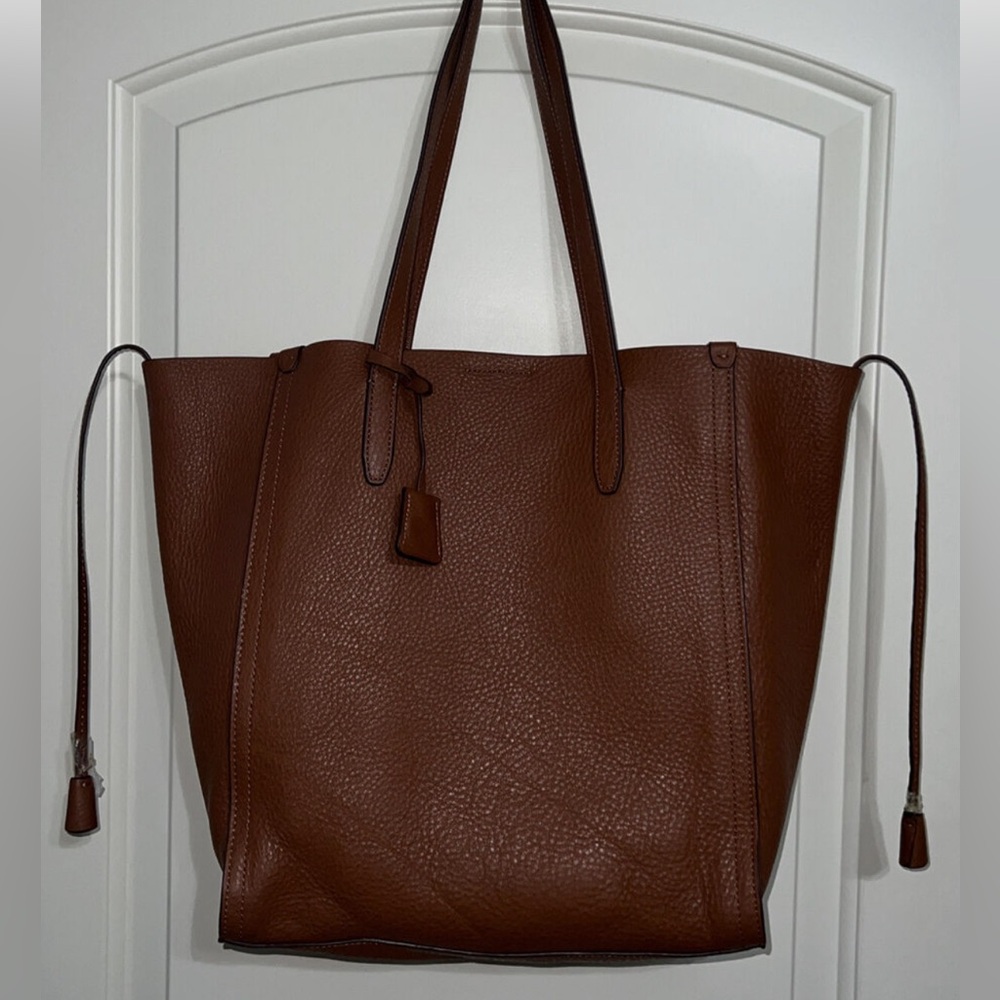 J Crew Slouchy Pebble Leather Tote | Roasted Chestnut